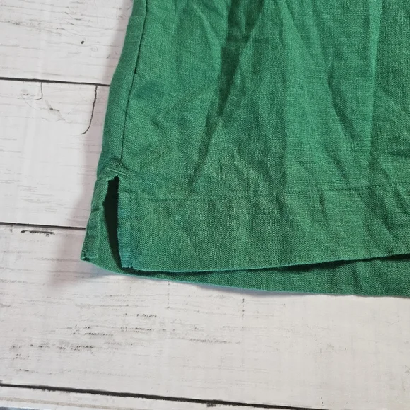 Loft Beach 100% Linen Green Button Up Womens LP - Picture 4 of 10